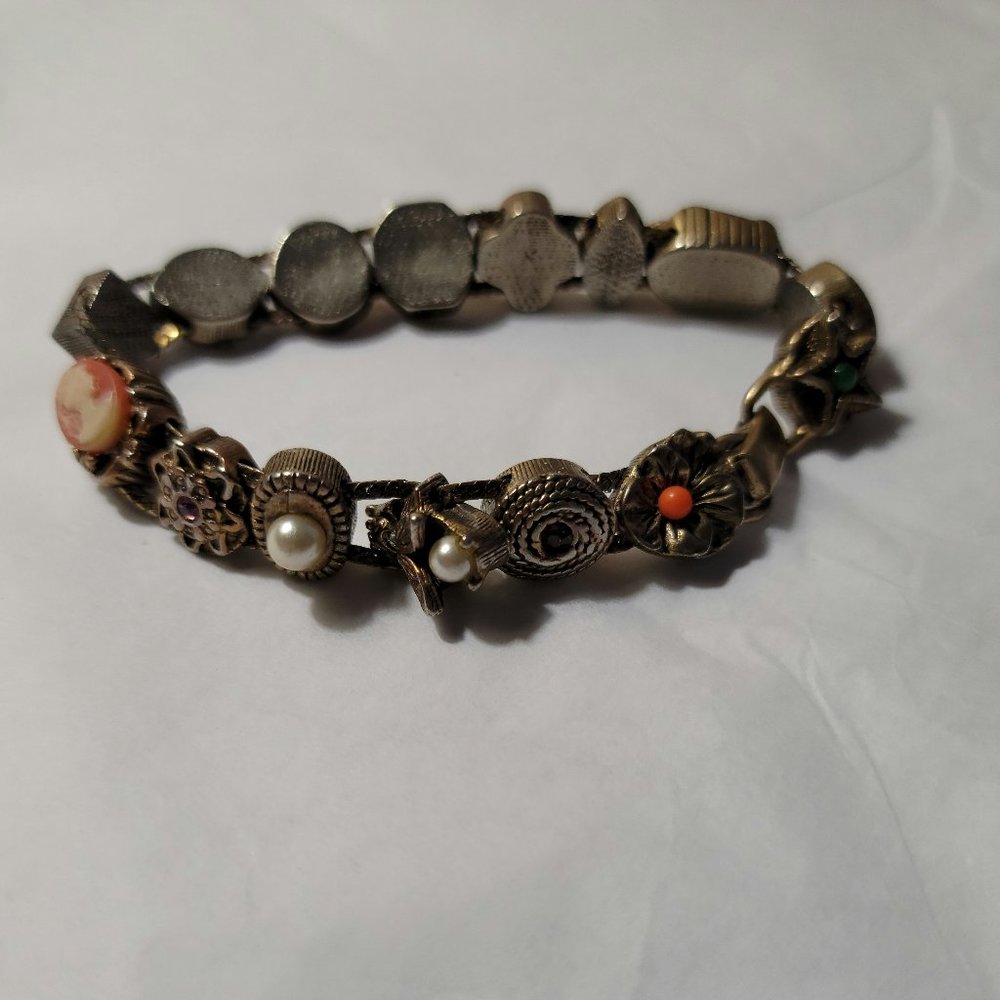 Vintage Bronze Charm Bracelet